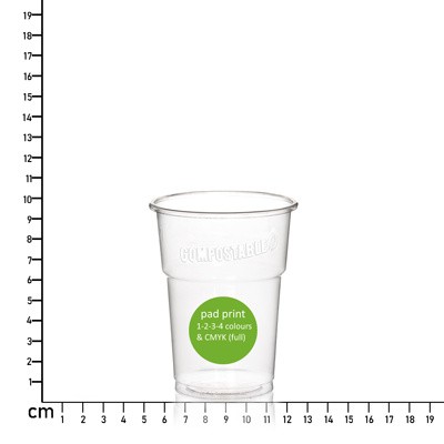 250ML (8OZ) PLANT-DERIVED COMPOSTABLE SUSTAINABLE PLASTIC GLASS