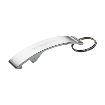 ALUMINIUM METAL OPENER KEYRING in Silver