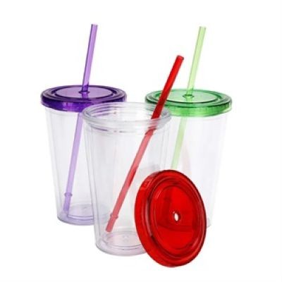DOUBLE WALL CUP with Straw