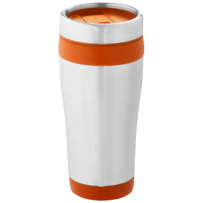 ELWOOD 410 ML THERMAL INSULATED TUMBLER in Silver & Orange