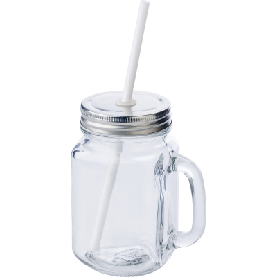 GLASS MASON JAR (480ML) in Neutral