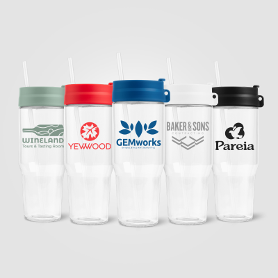 POLAR RECYCLED GLASS DUAL TONE STRAW TUMBLER - 1 L