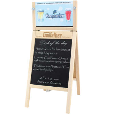TABLE TOP MENU A-BOARD with Changeable Top Insert