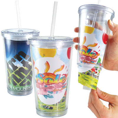TRAVEL STRAW BEAKER with Paper Insert (455Ml & 16Oz)