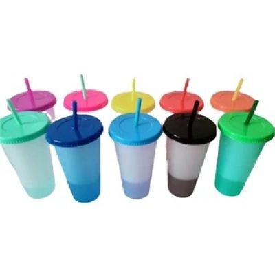 WATER WILL CHANGE COLOR STRAW CUP