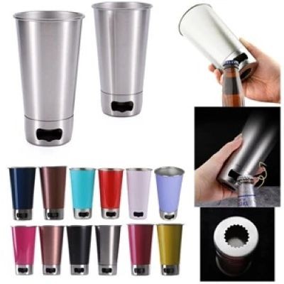 STAINLESS STEEL METAL TUMBLER with Bottle Opener
