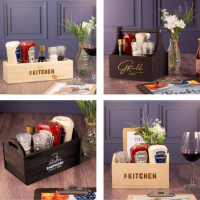 WOOD CONDIMENT HOLDER