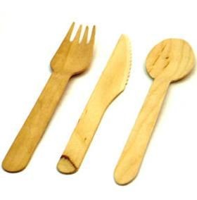 BIRCH WOOD DISPOSABLE CUTLERY SET