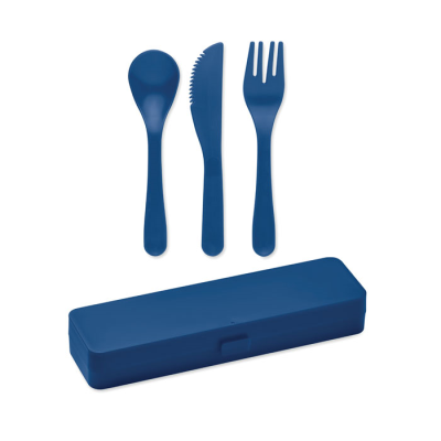 CUTLERY SET RECYCLED PP in Blue