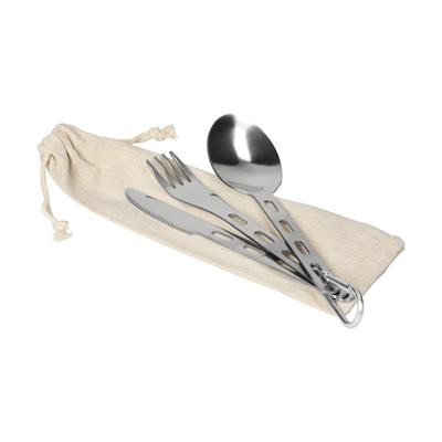 CUTLERY SET with Carabiner Rona Silver