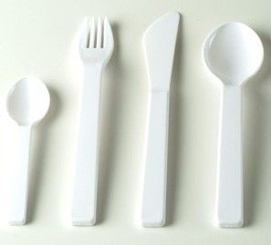 PLASTIC CUTLERY in White