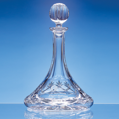 0,5LTR LEAD CRYSTAL PANELLED SHIPS DECANTER