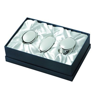 PENCIL SHARPENER, STAPLE REMOVER & STAPLER GIFT SET in Silver