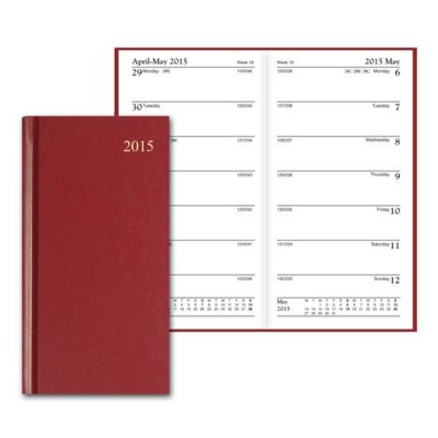 COLLINS ESSENTIAL SLIMCHART DIARY in Burgundy