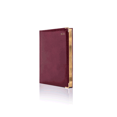 COLOMBIA DELUXE A5 DAILY DIARY GOLD GILT TRIM