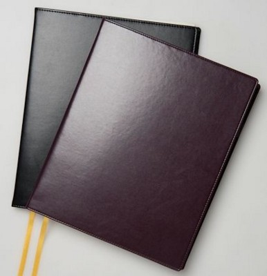 RECYCLED LEATHER COMB BOUND DESK WALLET with Comb Bound Diary Insert