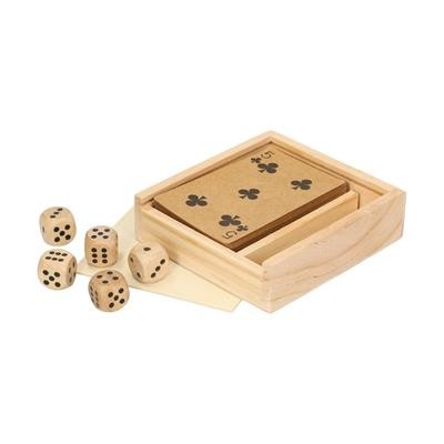 CARD DICE GAME TRAVEL GAME SET VACAY in Natural