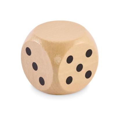 SCHIMA WOOD DICE 5CM DIA in Brown