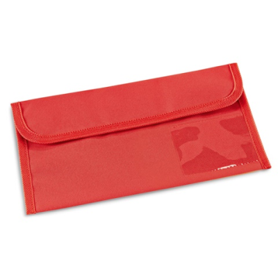 AIRLINE 600D TRAVEL DOCUMENT BAG in Red