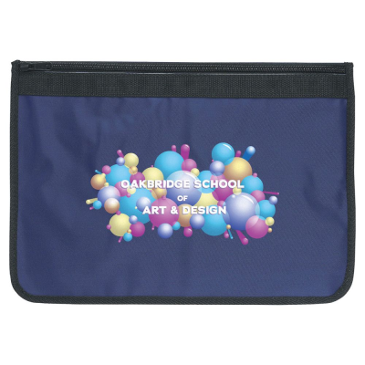 NYLON DOCUMENT WALLET in Navy with Black Edging