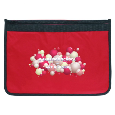 NYLON DOCUMENT WALLET in Red with Black Edging