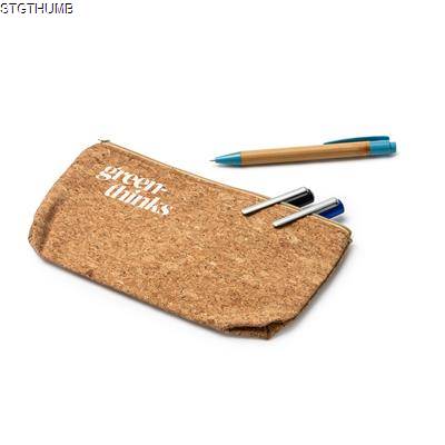 VESPULA NATURAL CORK CASE with Polyester Inner Lining & Zip