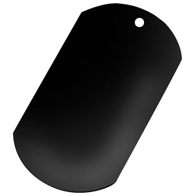 BLACK ALUMINIUM SILVER METAL DOG TAG