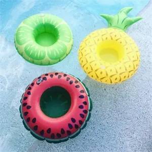 PVC INFLATABLE PINEAPPLE FLOATING COASTER CUP HOLDER