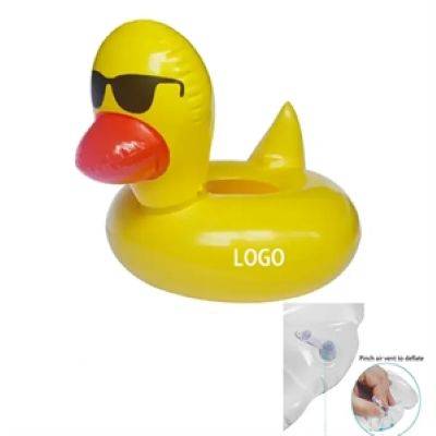 YELLOW DUCK SHAPE INFLATABLE COASTERS & CUP HOLDER