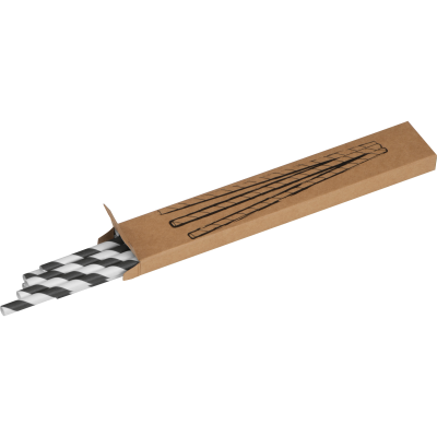 PAPER STRAWS 10 PIECES in Black