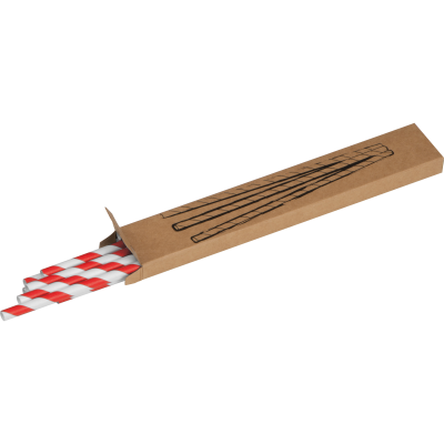 PAPER STRAWS 10 PIECES in Red