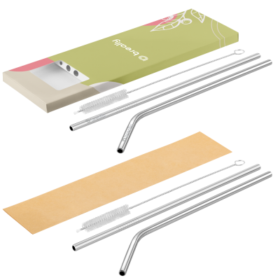 REUSABLE METAL STRAW SET