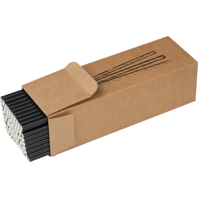 SET OF 100 DRINK STRAWS MADE OF PAPER in Black