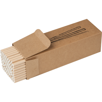 SET OF 100 DRINK STRAWS MADE OF PAPER in Brown