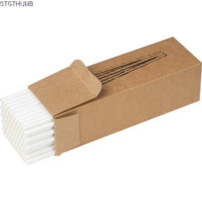 SET OF 100 DRINK STRAWS MADE OF PAPER in White