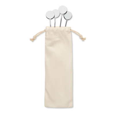 STAINLESS STEEL METAL STIRRERS SET in Silver