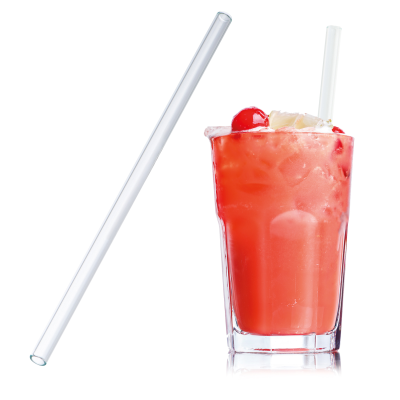 STRAW MADE OF GLASS 20 CM in Clear Transparent