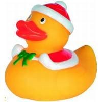 XMAS RUBBER DUCK SMALL in Yellow, Red & White