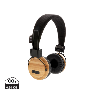 BAMBOO CORDLESS HEADPHONES in Brown, Black