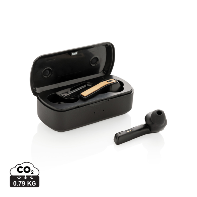 BAMBOO FREE FLOW TWS EARBUDS in Charger Case in Black