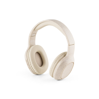 FEYNMAN FOLDING CORDLESS HEADPHONES with 4-Hour Battery Life in Wheat Straw & ABS in Natural