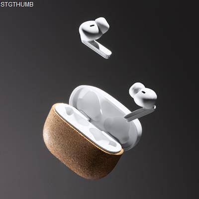 FOLK CORDLESS EARBUDS in Recycled Abs & Natural Cork