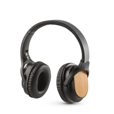 GOULD FOLDING CORDLESS HEADPHONES with 4H Battery Life in Bamboo & ABS in Black