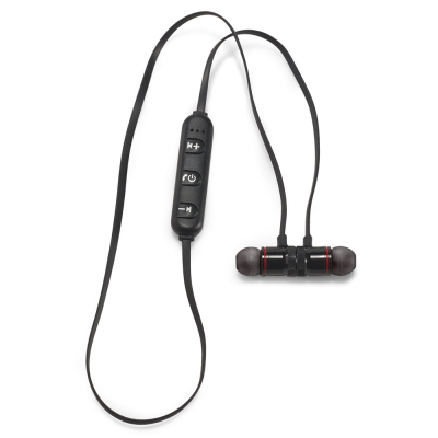 OTTO CORDLESS MAGNETIC EARPHONES with 3 Hours of Battery Life on Recycled ABS in Black
