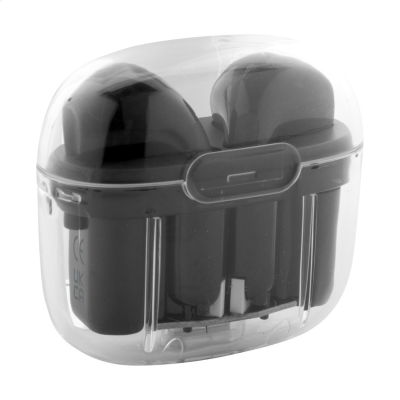 RABS CLEAR TRANSPARENT CORDLESS EARPHONES in Black