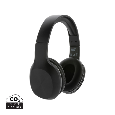 RCS RECYCLED PLASTIC JAM CORDLESS HEADPHONES in Black
