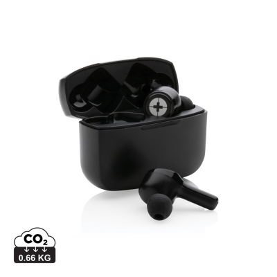 RCS RECYCLED PLASTIC SWISS PEAK ANC TWS EARBUDS in Black