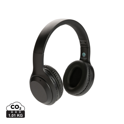 RCS STANDARD RECYCLED PLASTIC HEADPHONES in Black