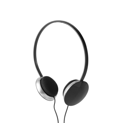 VOLTA HEADPHONES with 12M ABS Cable in Black - PROMOTIONAL CORPORATE GIFT