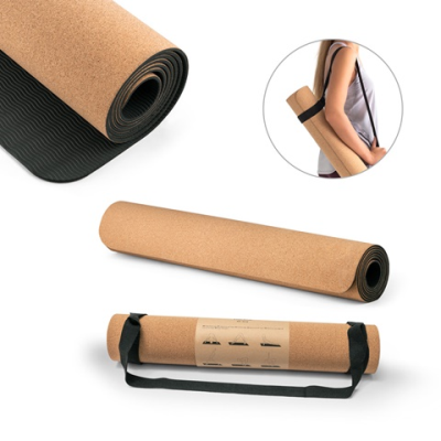 GERES EXERCISE MAT FOR YOGA MADE OF CORK AND TPE UP TO 37 MM THICK